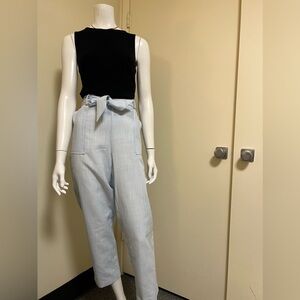 NWT - Nicole Miller blue stripes casual/business pants with belt - Size L